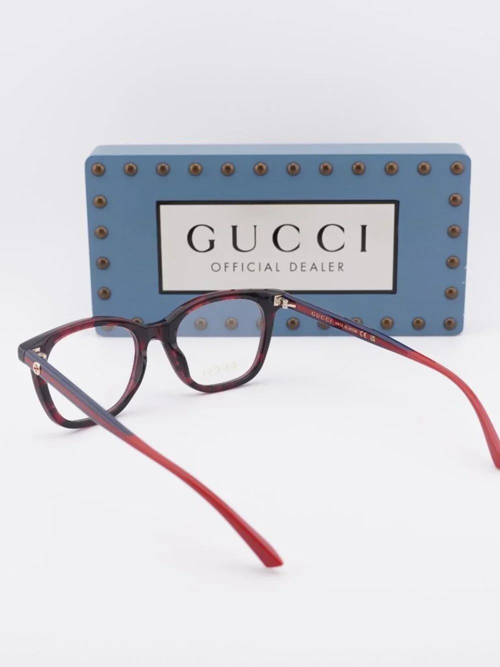 Gucci GG1864O 003 Square Eyeglasses 50mm - Red Havana